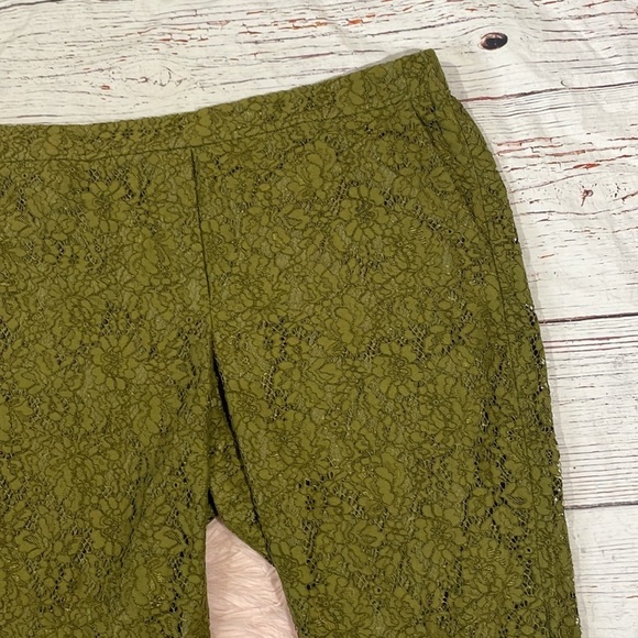 J. Crew Lace Easy High Rise Crop Pant in Moss - Picture 6 of 10